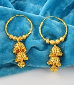 Brass Goldplated Hoop jhumki Fashion Earrings