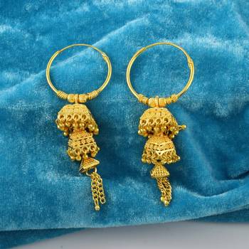 Brass Goldplated Hoop jhumki Fashion Earrings 3
