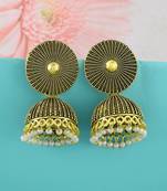 Brass Antique finish Goldplated Handmade Rasrawa Traditional Jhumki Earrings