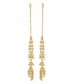 Brass Goldplated Kan Chain Earwire Long Jhumki