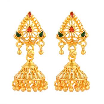 Brass Micron Goldplating Small Fashion Jhumki Earrings 1