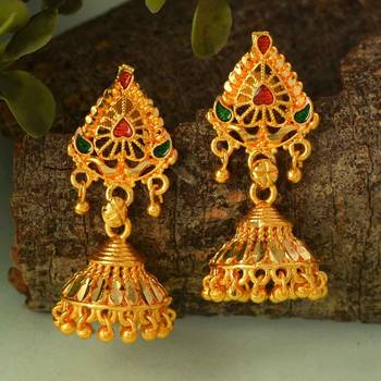 Brass Micron Goldplating Small Fashion Jhumki Earrings 2