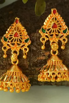 Brass Micron Goldplating Small Fashion Jhumki Earrings