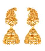 Brass Micron Goldplating Kairi Shape Ethnic Jhumki Earring