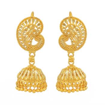 Brass Goldforming 1 Micron Goldplated Ethnic Jhumki 1