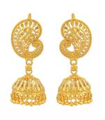 Brass Goldforming 1 Micron Goldplated Ethnic Jhumki