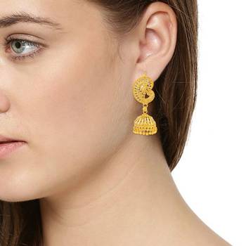 Brass Goldforming 1 Micron Goldplated Ethnic Jhumki 3