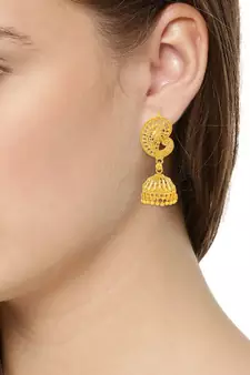 Brass Goldforming 1 Micron Goldplated Ethnic Jhumki