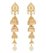 Brass Goldplated Four Umbrella Long jhumki