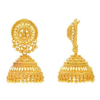 Women's Gold Plated Faux Kundan Handmade Traditional Jhumki Earrings 2