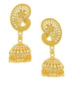 Gold plated Rajasthan Temple Kangoora design inspired Jhumki