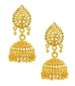 Gold plated Medium size simple design handmade Fashion Jhumki
