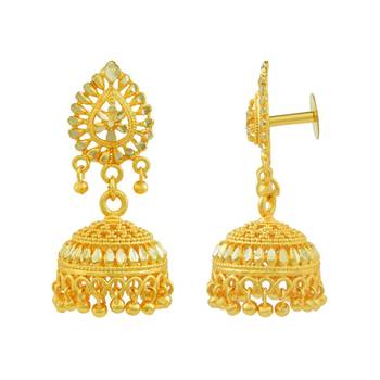 Gold plated Medium size simple design handmade Fashion Jhumki 2