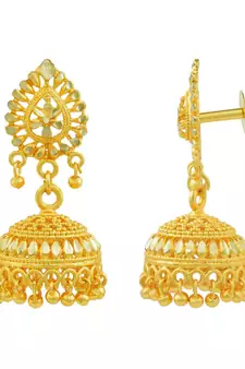 Gold plated Medium size simple design handmade Fashion Jhumki