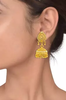Gold plated Medium size simple design handmade Fashion Jhumki