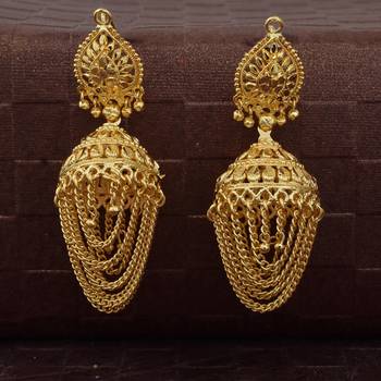Gold plated, Sarong inspired, Fashion Jhumki 1