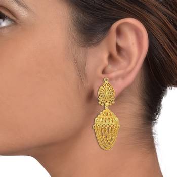 Gold plated, Sarong inspired, Fashion Jhumki 3