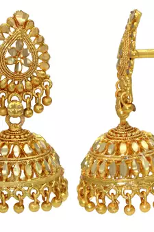 Gold Plated Faux Kundan handmade Traditional Jhumki earrings