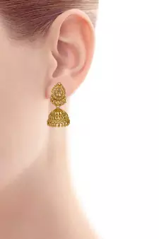 Gold Plated Faux Kundan handmade Traditional Jhumki earrings