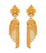Gold plated Bridal Umbrella shaped Small and Stylish Fashion Jhalar Jhumki