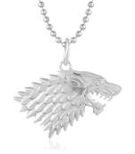 Silverplated Wolf Head Fashion Pendant