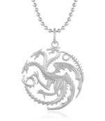 Brass Silverplated Dragon Fashion chain pendant