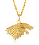 Brass Goldplated Wolf Head Design Fashion Pendant