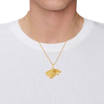Brass Goldplated Wolf Head Design Fashion Pendant 2