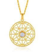 Brass Goldplated Chakra Moonstone Pendant