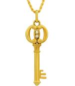 Gold Plated CZ studded Key of Heaven Fashion pendant