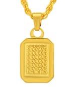 Brass Gold Plated Chain with Biscuit Pendant