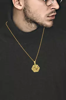 Brass Goldplated Shree world Hindu Pendant