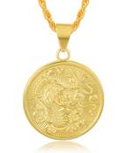 Brass Goldplated Dragon design medallion Fashion Pendant