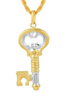 Brass Two tone Goldplated Key design Fashion Pendant