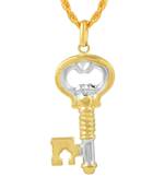 Brass Two tone Goldplated Key design Fashion Pendant