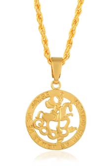 Brass Gold plated Saint George Christian pendant
