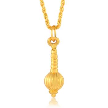 Goldplated Brass Alloy Mace hanuman Gada Hindu Spiritual Men pendant 2