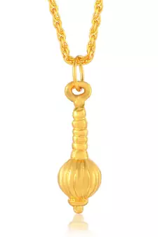 Goldplated Brass Alloy Mace hanuman Gada Hindu Spiritual Men pendant