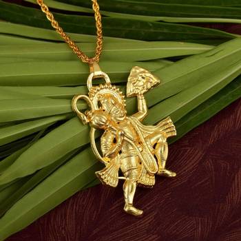 Brass Goldplated Hanuman Chain pendant Men Women 1