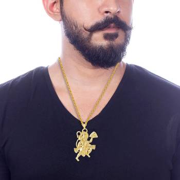 Brass Goldplated Hanuman Chain pendant Men Women 3