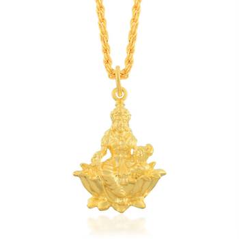 Brass Goldplated Lakshmi Hindu Spiritual Fashion Pendant Men Women 1