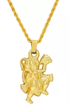 Brass Goldplated Bajrangbali Hanuman Pendant Hindu