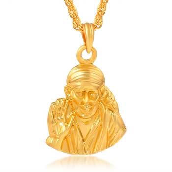 Brass Goldplated Shirdi Saibaba Pendant 2