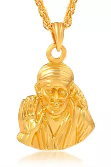 Brass Goldplated Shirdi Saibaba Pendant