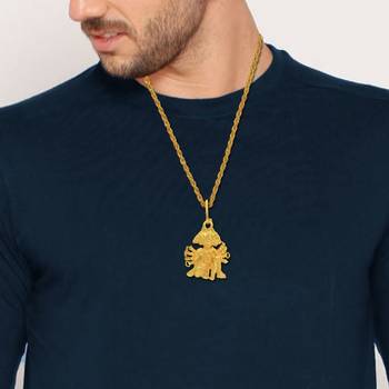 Brass Goldplated Panchmukhi Hanuman Pendant 3