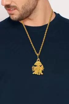 Brass Goldplated Panchmukhi Hanuman Pendant