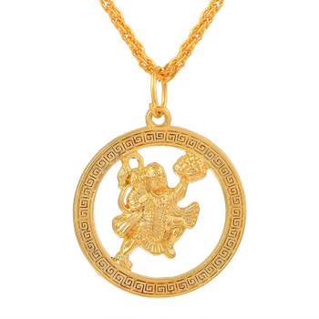 Brass Goldplated Bajrangbali Hanuman Pendant Hindu 1
