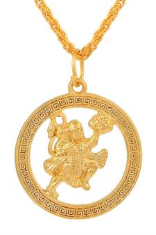 Brass Goldplated Bajrangbali Hanuman Pendant Hindu