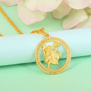 Brass Goldplated Bajrangbali Hanuman Pendant Hindu 3