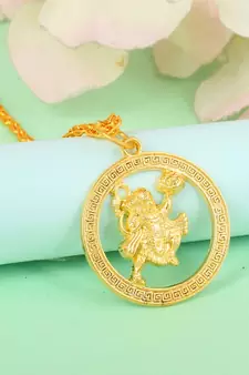 Brass Goldplated Bajrangbali Hanuman Pendant Hindu